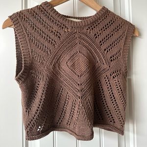 Handmade Italian Brown crop top sweater